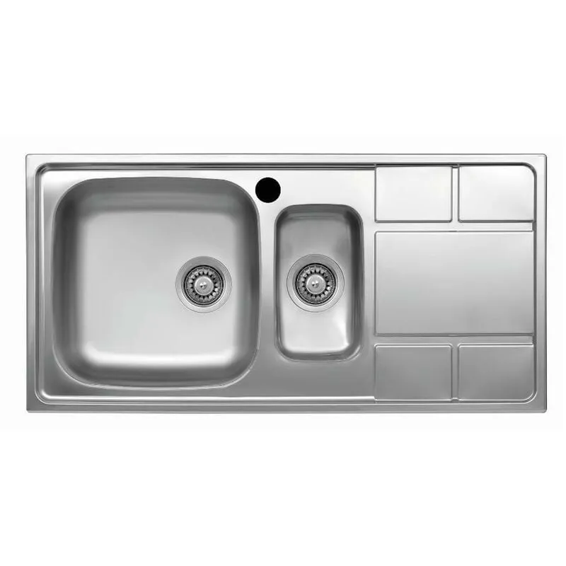 Iperbriko - Samet Lavello cucina SAXT332 2 vasche e gocciolatoio destro 100x50 cm