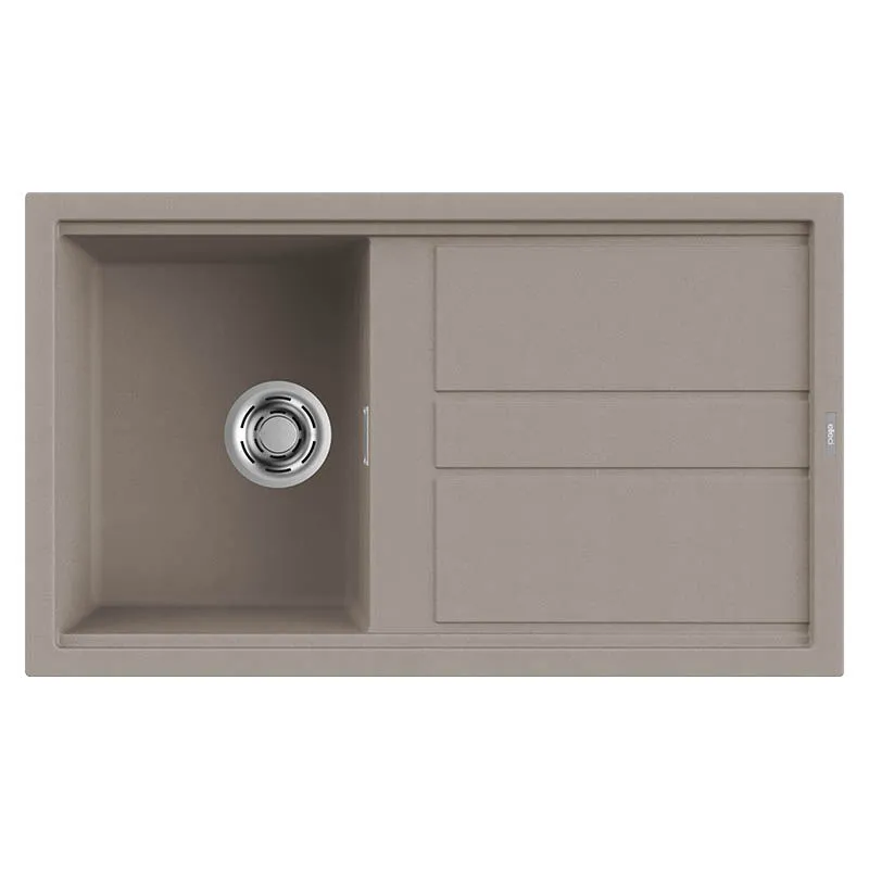 Elleci - Lavello Incasso 1 vasca 86x51 Best 400 Granitek Grigio Tortora LGB40043