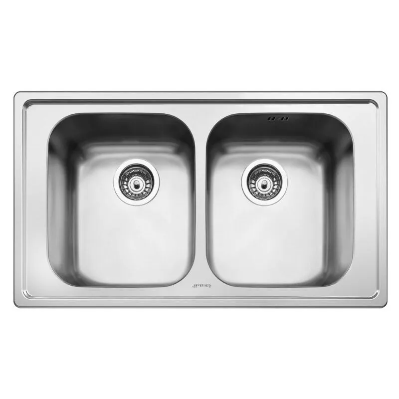  - Lavello incasso 2 vasche 86x50 LP8622 inox spazzolato