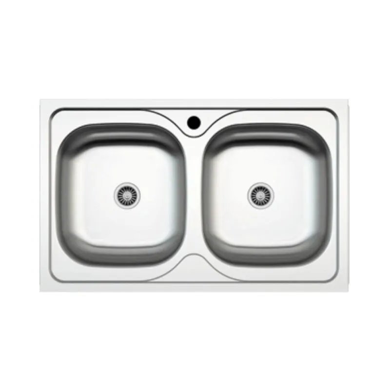 Iperbriko - Lavello incasso cucina MP862V acciaio 86x50 cm due vasche