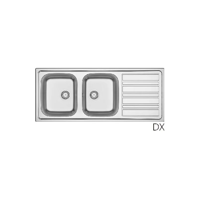 Lavello incasso in acciaio mod. LS06 cm 120X50 cm. 120 gocciolatoio dx