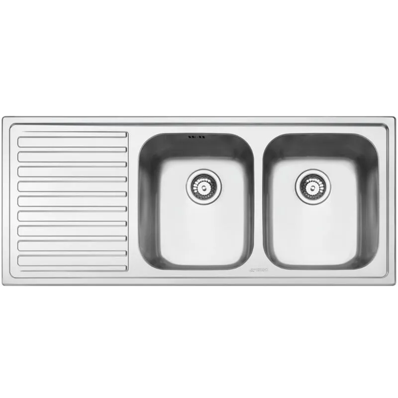 Lavello inox 116x50 cm due vasche