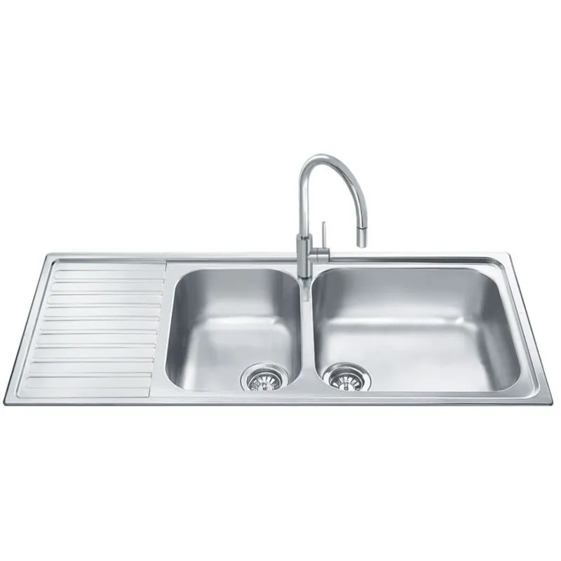 Lavello inox 116x50 cm gocciolatoio sinistro