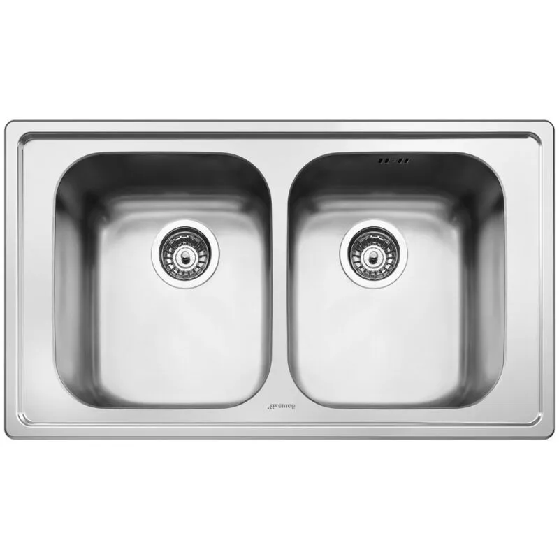 Lavello inox 86x50 cm 2 vasche