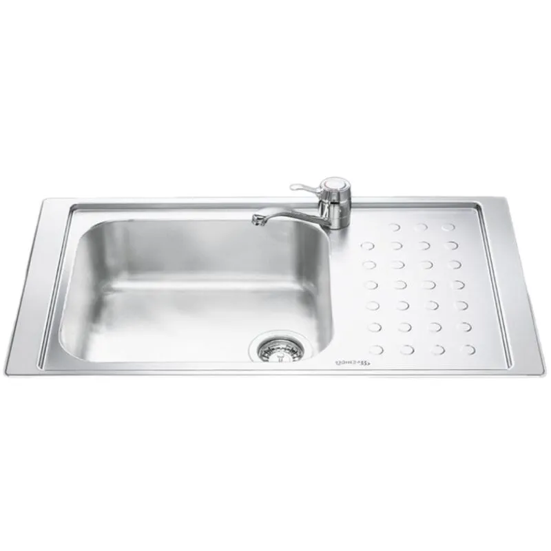 Iperbriko - Lavello inox 86x50 cm con gocciolatoio destro