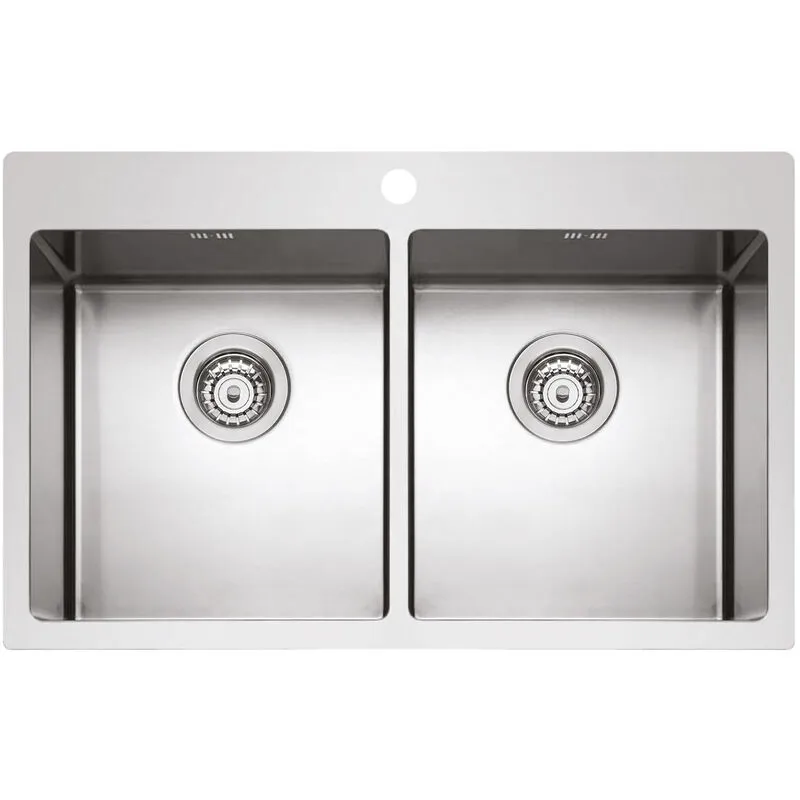 Lavello Plados acciaio inox 2 vasche 755x510 sopratop