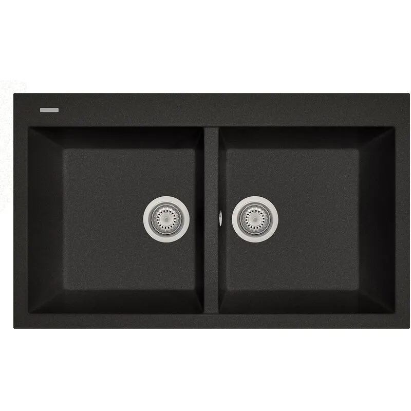 Plados - Lavello composito cucina AM8620 due vasche - UM44 Nero metal