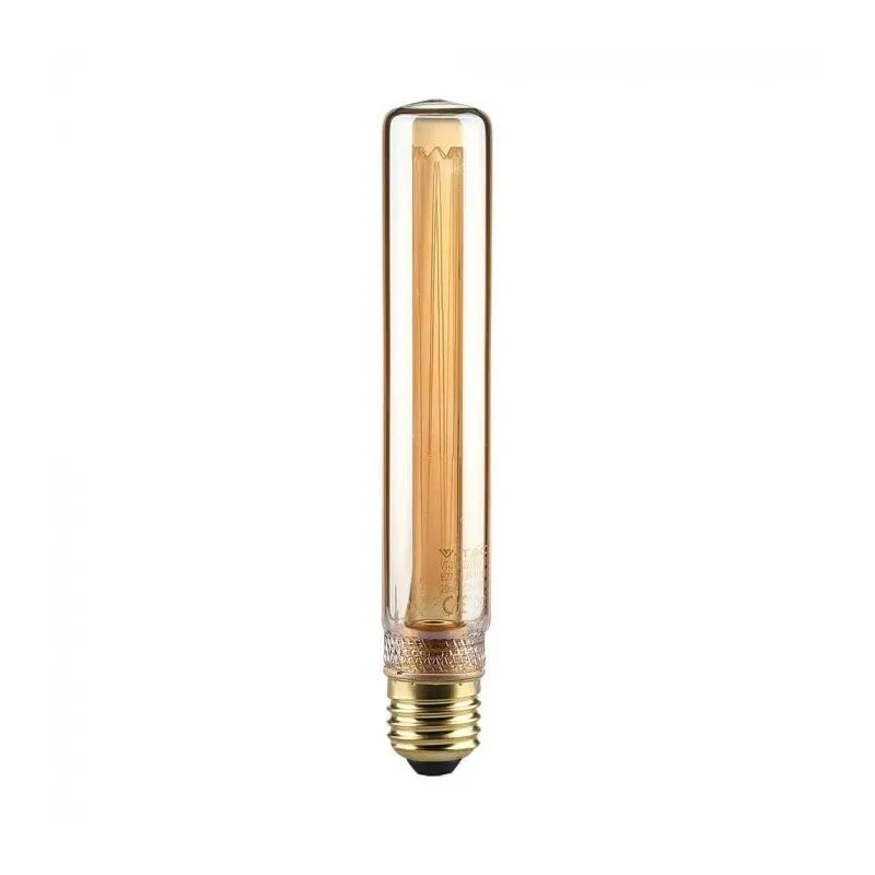 V-tac - VT-2162 Lampadina tubolare led 2W E27 T30 effetto vintage in vetro colore ambrato con incisioni laser luce 1800K - 217473