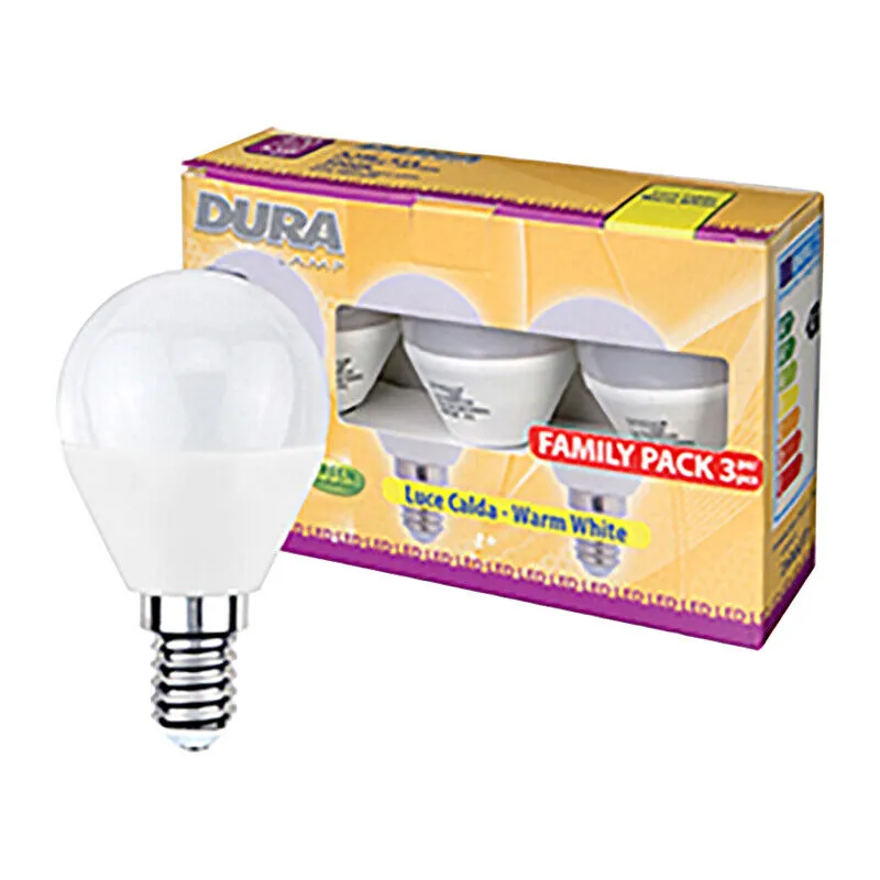 LED SET 3 SFERA W5,5E14 LUMEN470-3000K CALDA (10 pz)