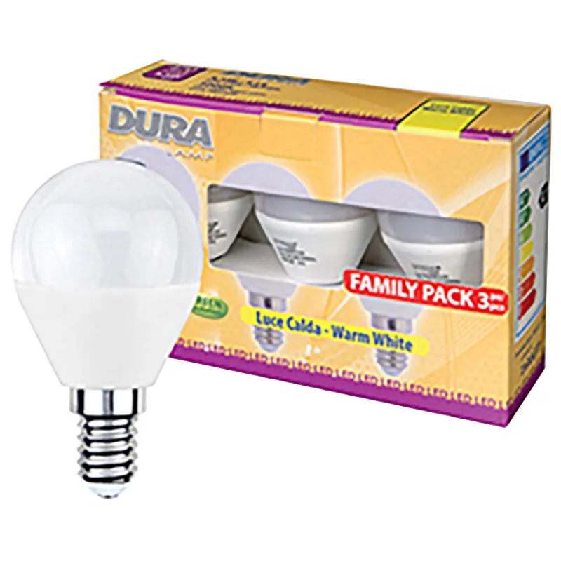 LED SET 3 SFERA W5,5E14 LUMEN470-3000K CALDA. Prezzo per 1 pezzo.