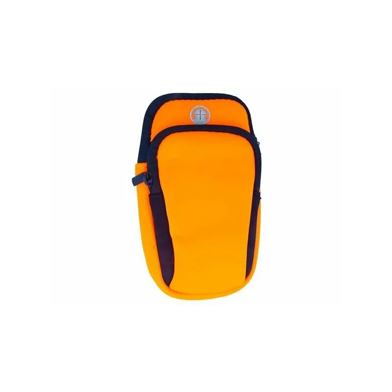 A2zworld - Borsa da Braccio Sportiva Morbida Sacchetto Bracciale Porta Cellulare Con Uscita Cavo Auricolari Colore Arancione