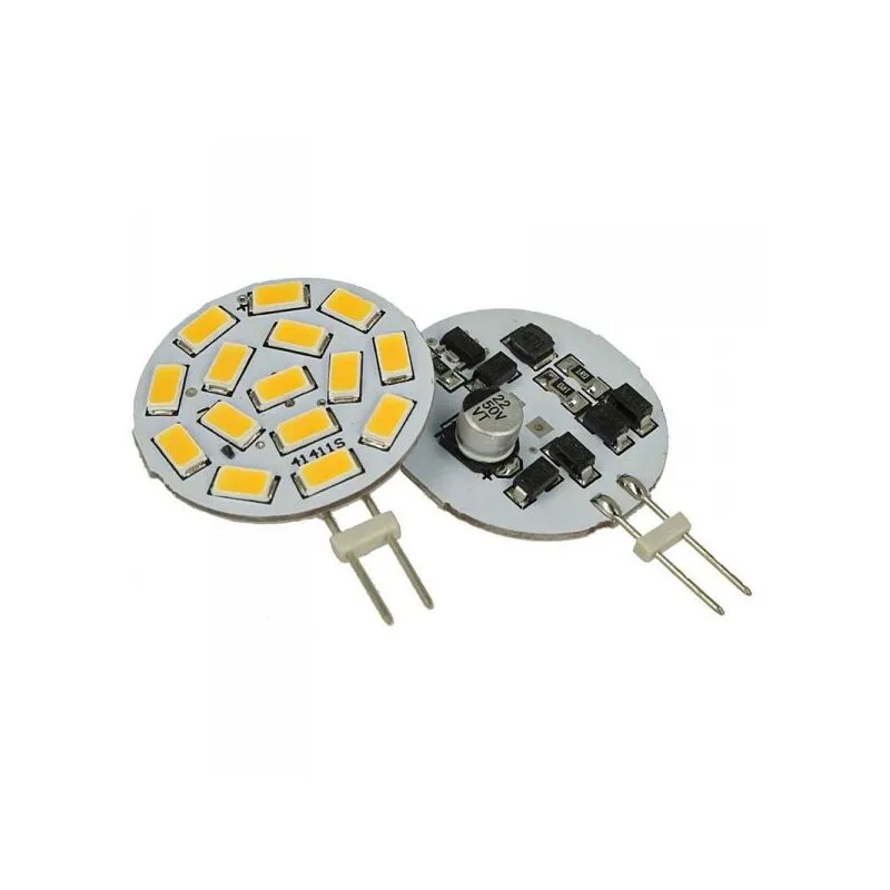 2 Pezzi Lampadine led G4 Bispina dc ac 12V 24V 3,5W Bianco Neutro 4500K Con 15 smd 5630 10V-30V