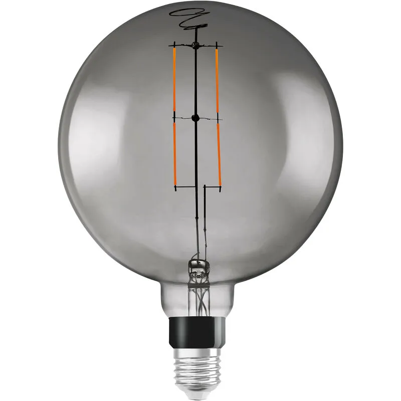 Lampada a LED Smart Ledvance con tecnologia wifi, piedistallo E27, dimmerabile, bianco caldo (2500k), grande forma del globo, filamento trasparente