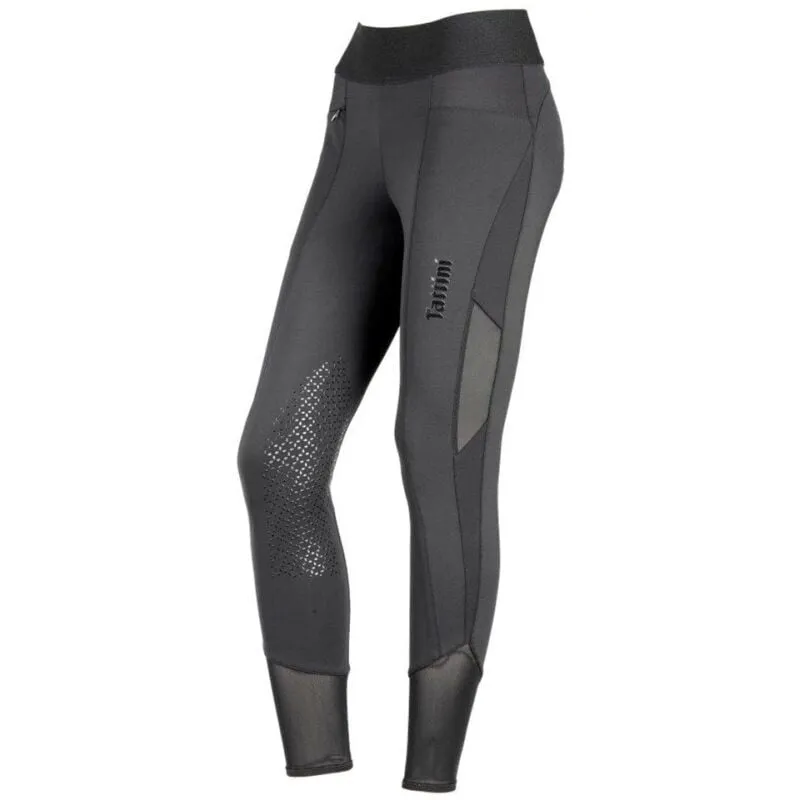 Leggins da equitazione donna Calendula con inserti rete e taglio anatomico: 40 it, Rosso ciliegia