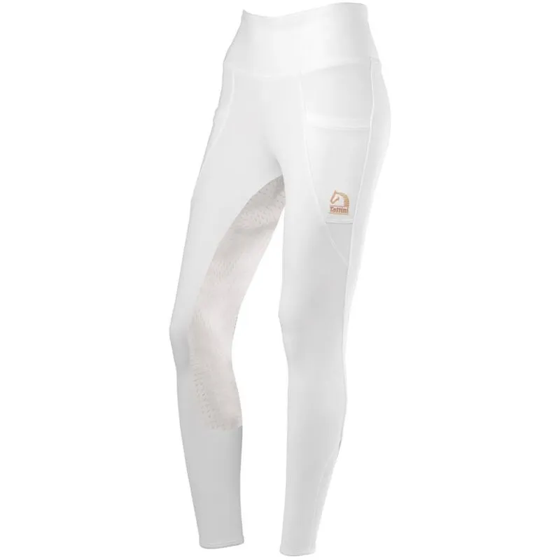 Tattini - Leggins da equitazione donna Begonia full grip con fascia alta in vita: 42 it, Nero