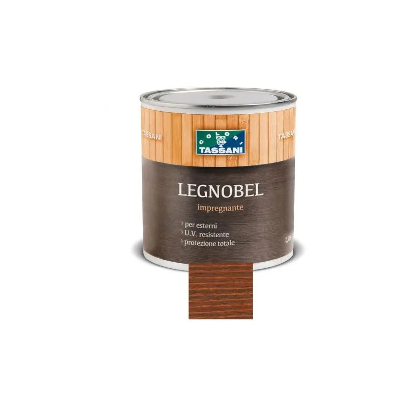 Legnobel 2,50 lt Tassani impregnante a solvente vernice per legno Teak-Castagno