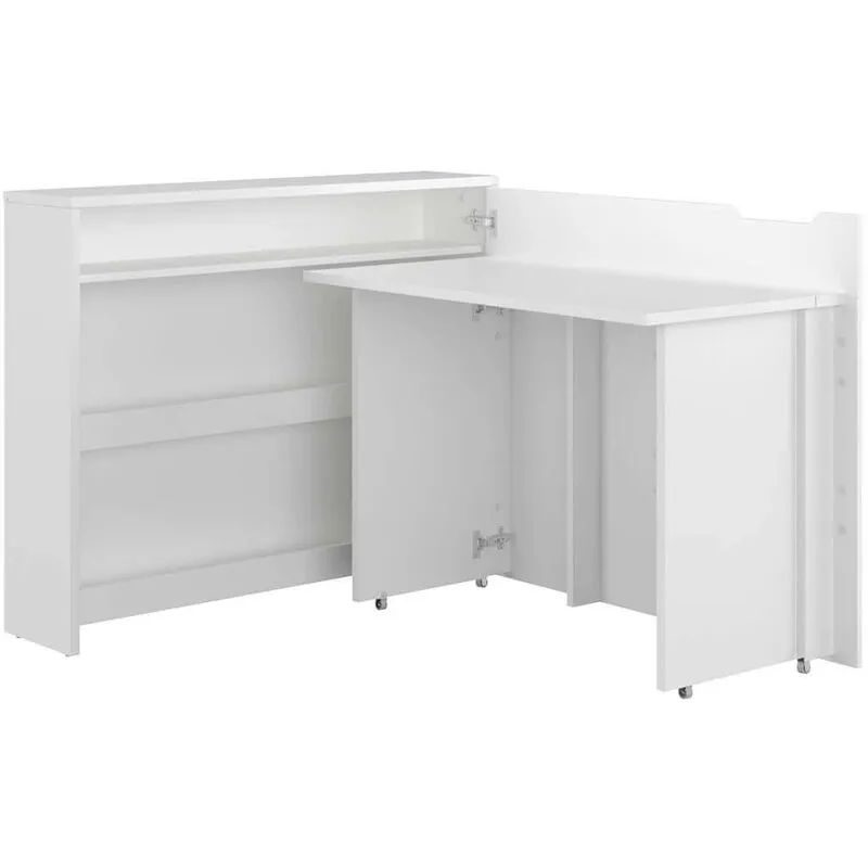 Scrivania richiudibile Lenart Off. Consus cm115x27-136x93H destra Bianco opaco