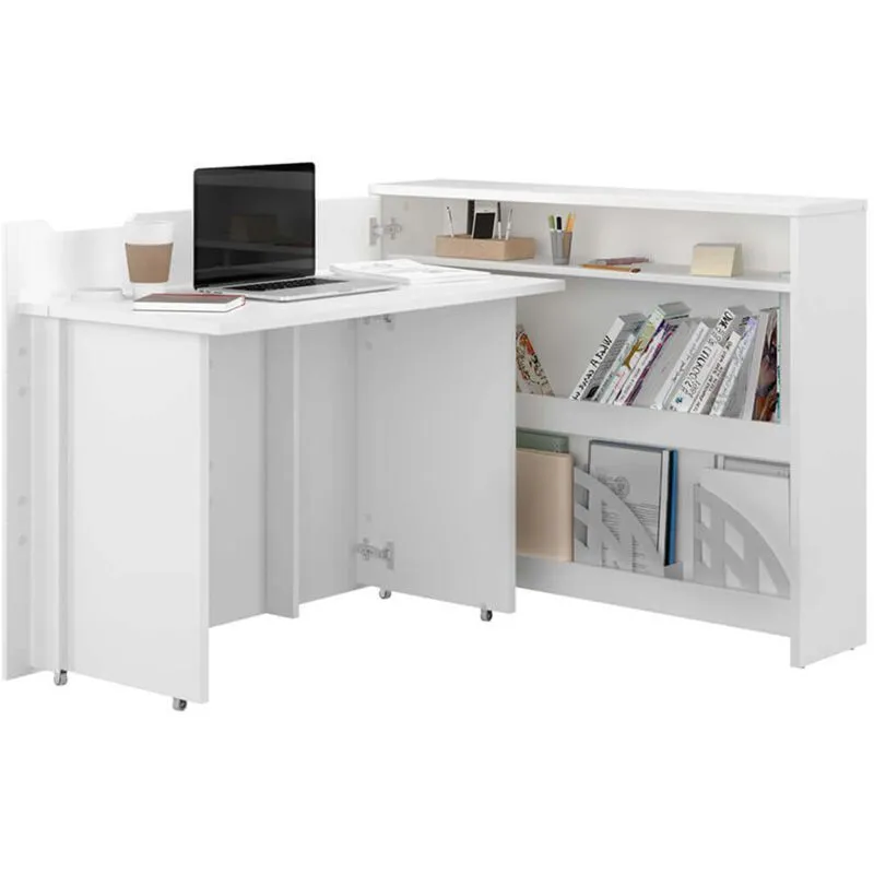 Scrivania richiudibile Lenart Off. Concept cm115x27-136x93H sinistro Bianco opaco