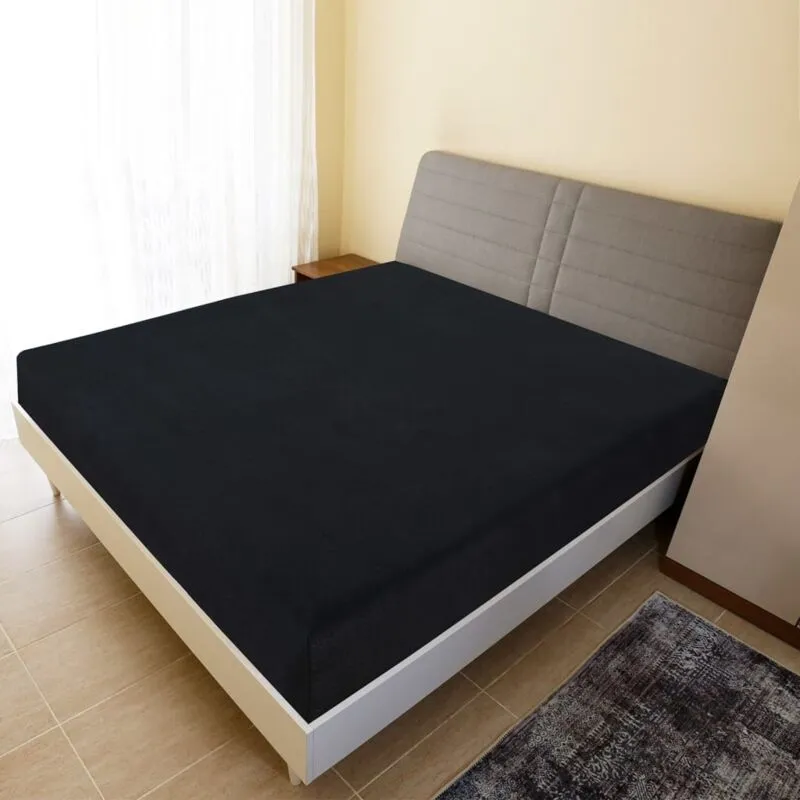 Vidaxl - Lenzuolo con Angoli Jersey Nero 180x200 cm Cotone