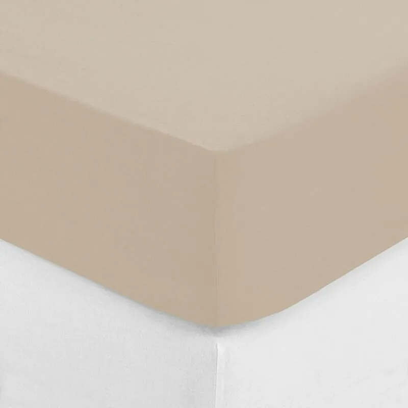 Atmosphera - Lenzuolo teso landiha in percalle beige 90x190cm créateur d'intérieur - Beige