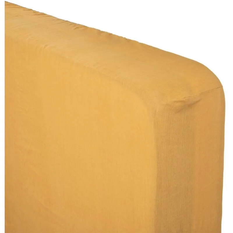 Lenzuolo teso linah in lino lavato giallo senape 140x190cm Atmosphera créateur d'intérieur - Ocra gialla