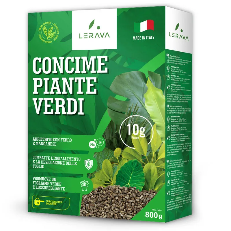 ® Concime piante verdi [BIO] - 800g concime organico - fertilizzante per sansevieria, monstera deliciosa, cycas - Con ferro e manganese contro