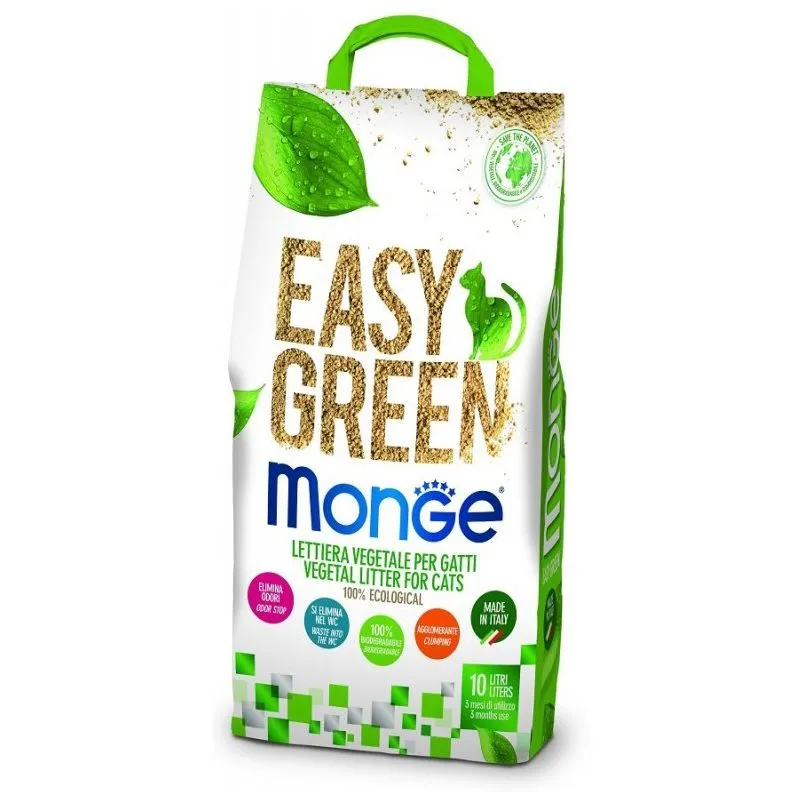 Lettiera Vegetale Ecologica Monge Easy Green da 10 Lt