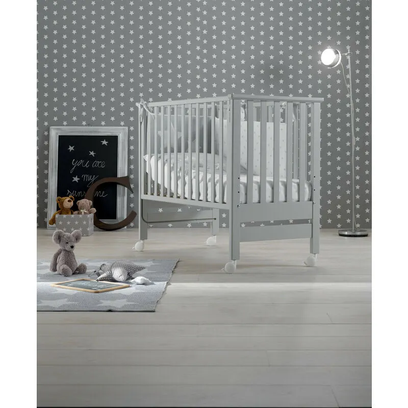 Zstyle - Lettino Contact Azzurra Design Grigio chiaro lettino per neonati sponde regolabili culla per bambini barriera di sicurezza in legno