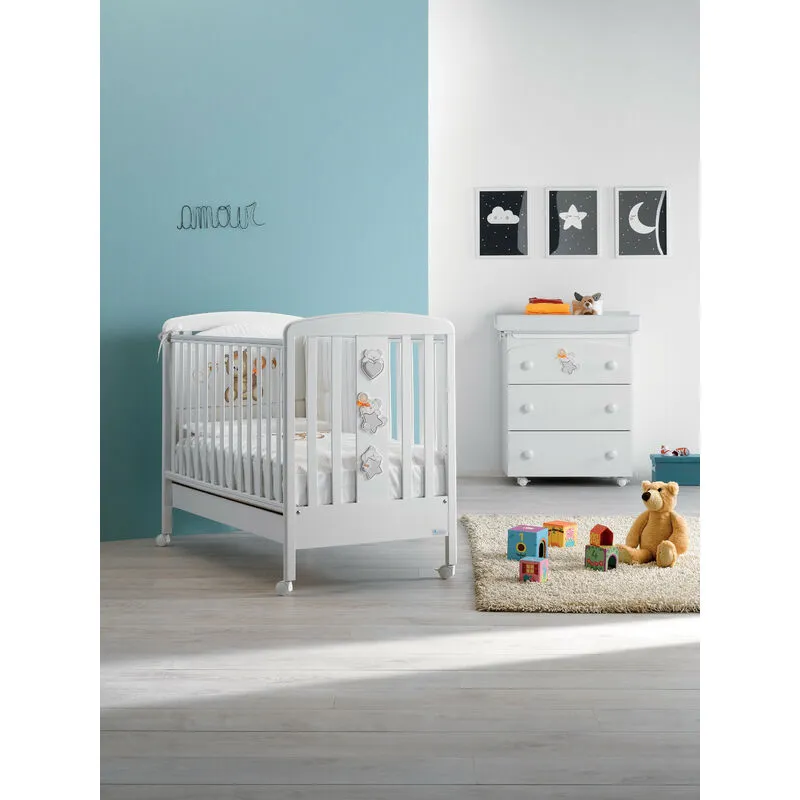 Zstyle - Lettino Miele Azzurra Design letto per neonati sponde regolabili vernici atossiche bambini camera da letto cameretta