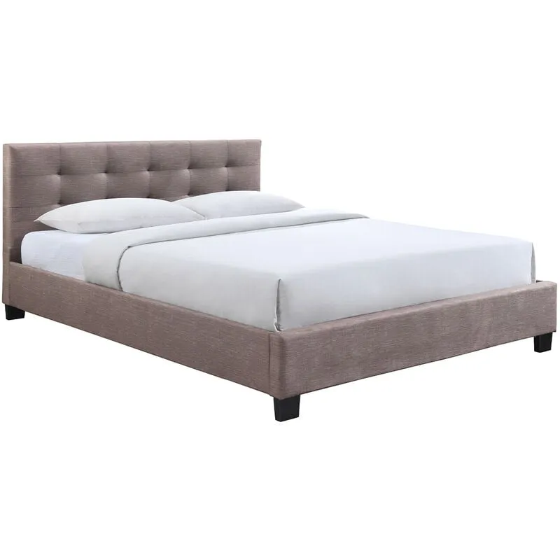 Letto 160 x 200 imbottito tessuto cammello marquise