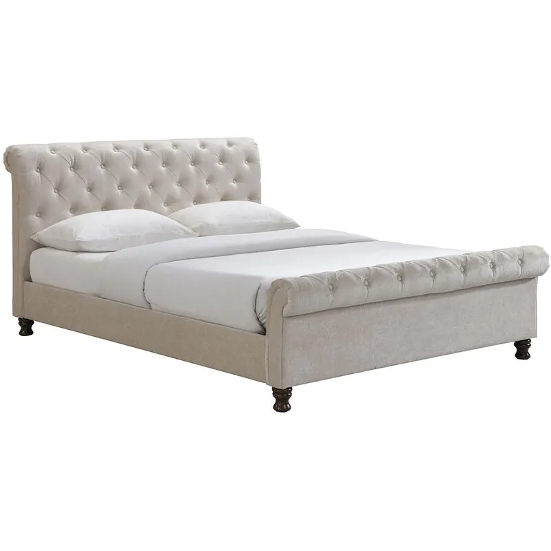 Miliboo - Letto matrimoniale 160x200 velluto capitonne riley