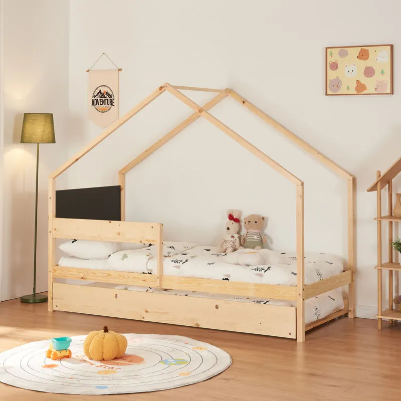 Letto Casetta per Cameretta Sodankylä con Secondo Letto Estraibile [en.casa]