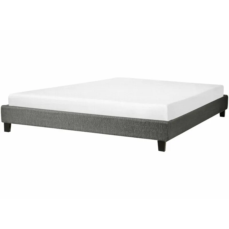 Letto imbottito tessuto grigio senza testiera rete a doghe 180 x 200 cm Roanne