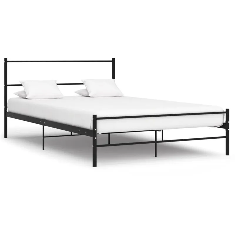 Letto in Metallo Nero con Rete Resistente Stile Moderno varie dimensioni dimensioni : 120x200 cm