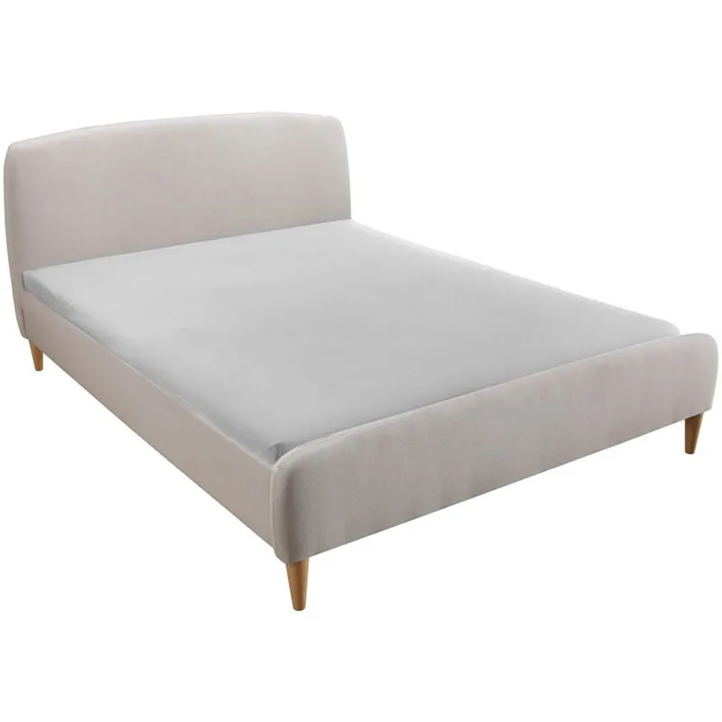 Miliboo - Letto scandinavo 160 x 200cm tessuto beige niels