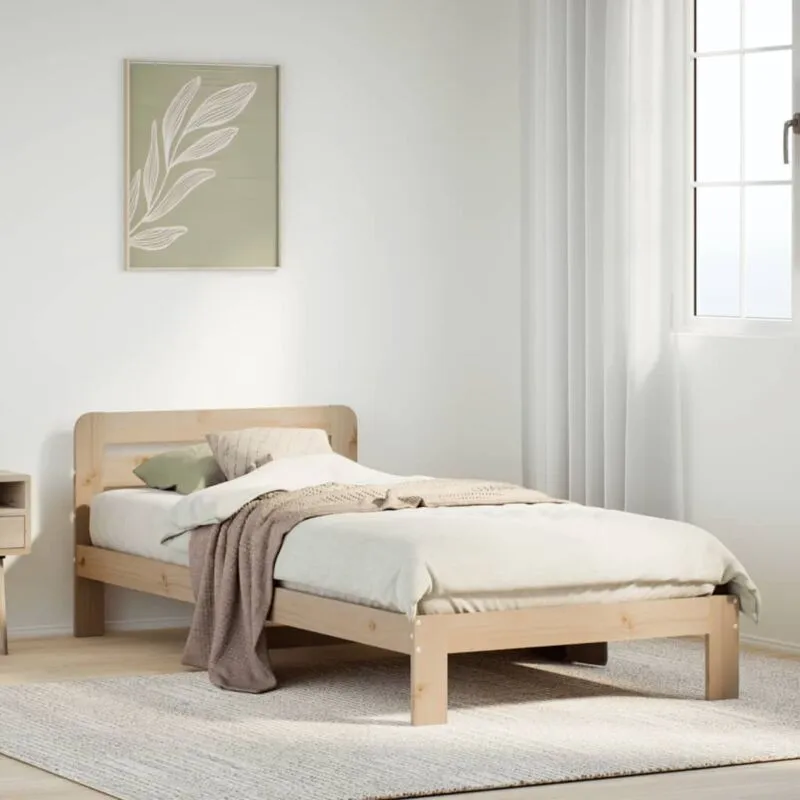 Letto senza Materasso 90x200 cm in Legno Massello di Pino Vidaxl 161664