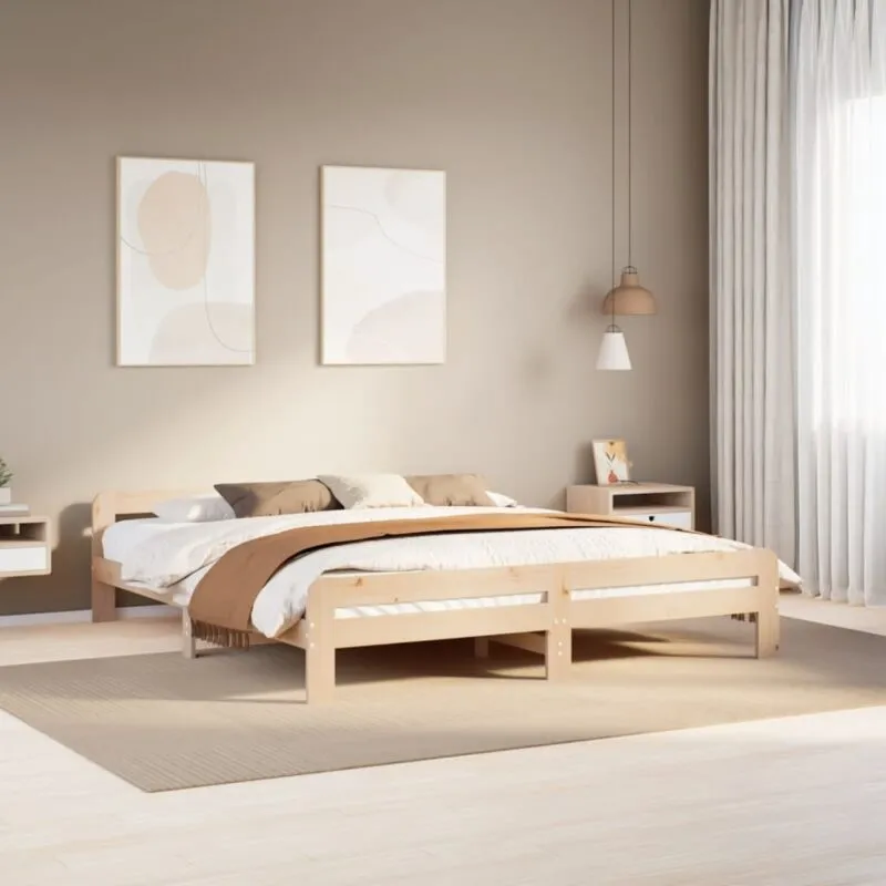 Letto senza Materasso 200x200 cm in Legno Massello di Pino Vidaxl 969844