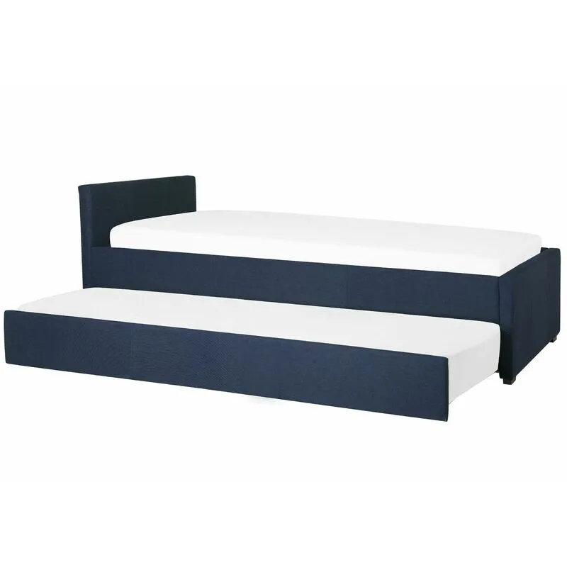 Divano Letto Estraibile in Tessuto Blu Navy Rete a Doghe 80 x 200 cm Marmande