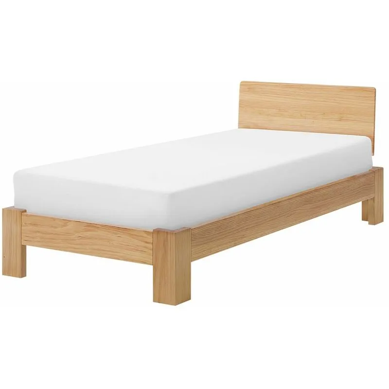 Letto Legno di Pino Marrone con Rete a Doghe Minimalista 90 x 200 cm Royan