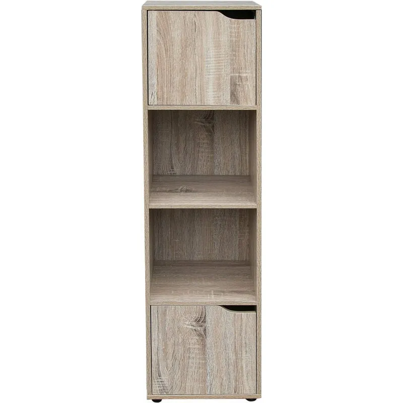 Libreria 2 Ripiani 2 Ante 30x29x120 cm in Legno