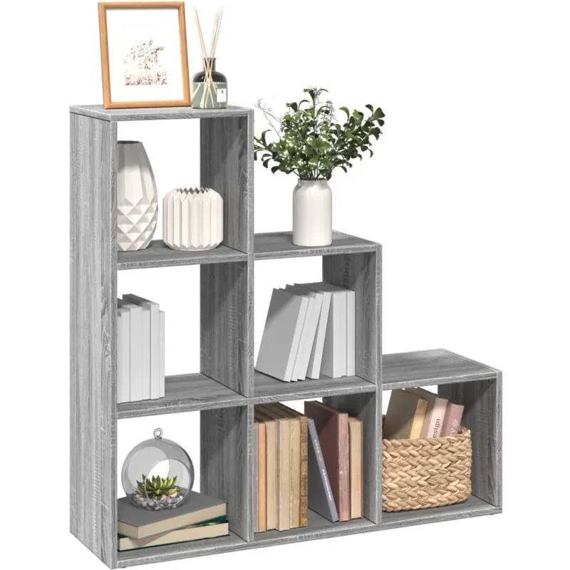 Libreria Divisorio 3Ripiani Grigio Sonoma 99x29x99cm Truciolato Vidaxl