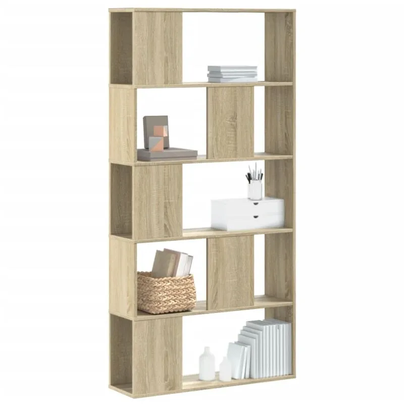 vidaXL Libreria 5 Ripiani Rovere Sonoma 80,5x23,5x162,5cm Multistrato