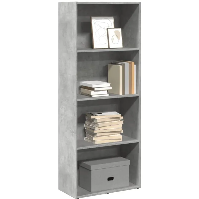 Libreria Grigio Cemento 60x30x152 cm in Legno Multistrato - Vidaxl