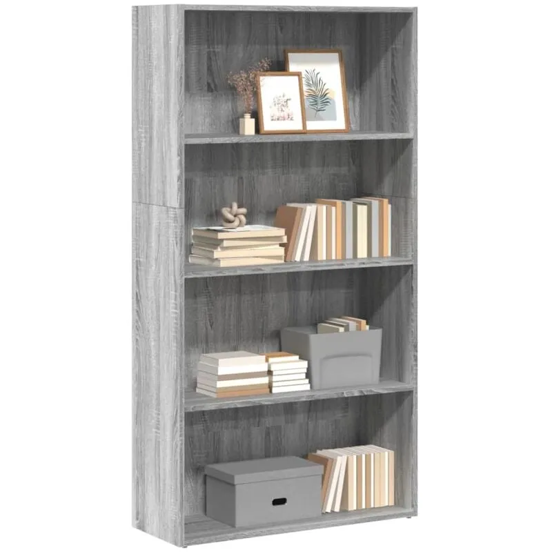 Libreria Grigio Sonoma 80x30x152 cm in Legno Multistrato - Vidaxl