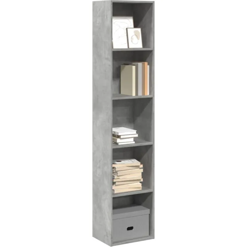 Libreria Grigio Cemento 40x30x189 cm in Legno Multistrato - Vidaxl