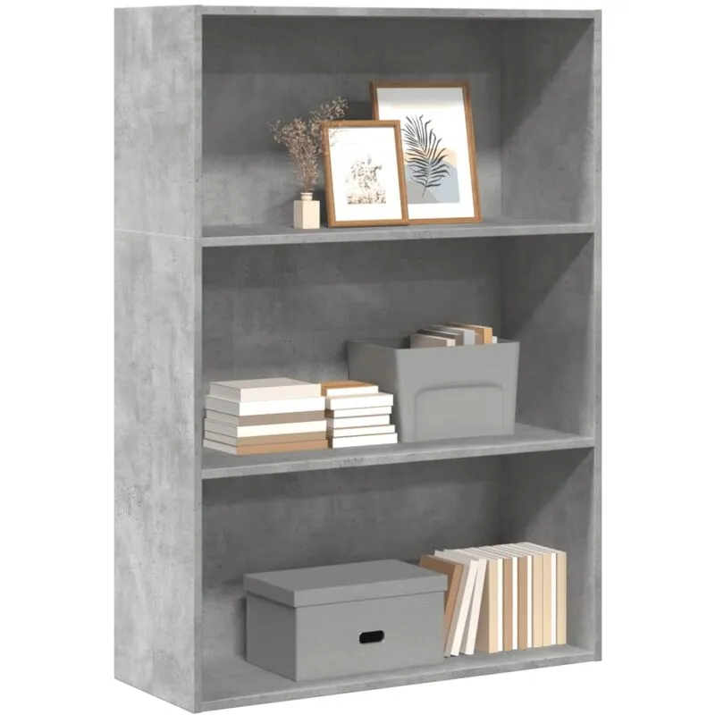 Libreria Grigio Cemento 80x30x114 cm in Legno Multistrato - Vidaxl