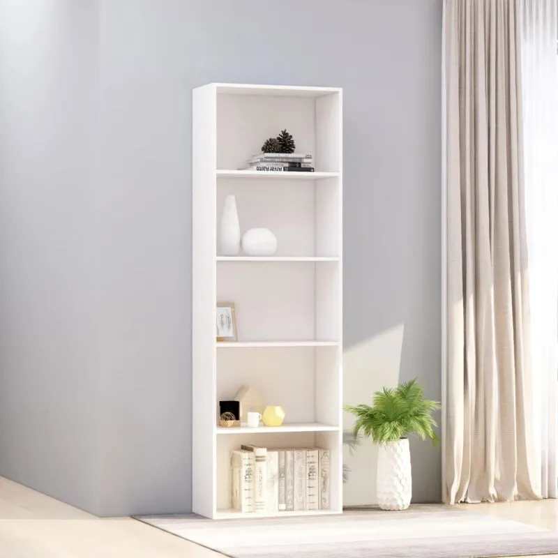 Nova - Libreria a 4 Ripiani 60x30x189 cm in stile moderno ed elegante vari colori colore : Bianco