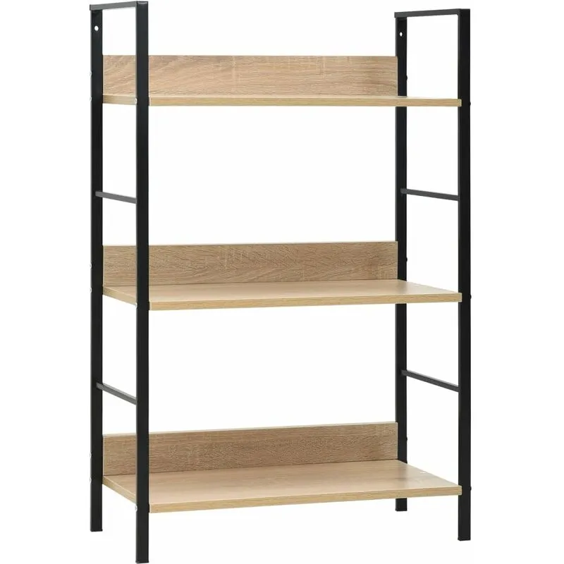 Libreria a 3 Ripiani in legno dal design moderno disponibile in vari colori colore : nero-marrone