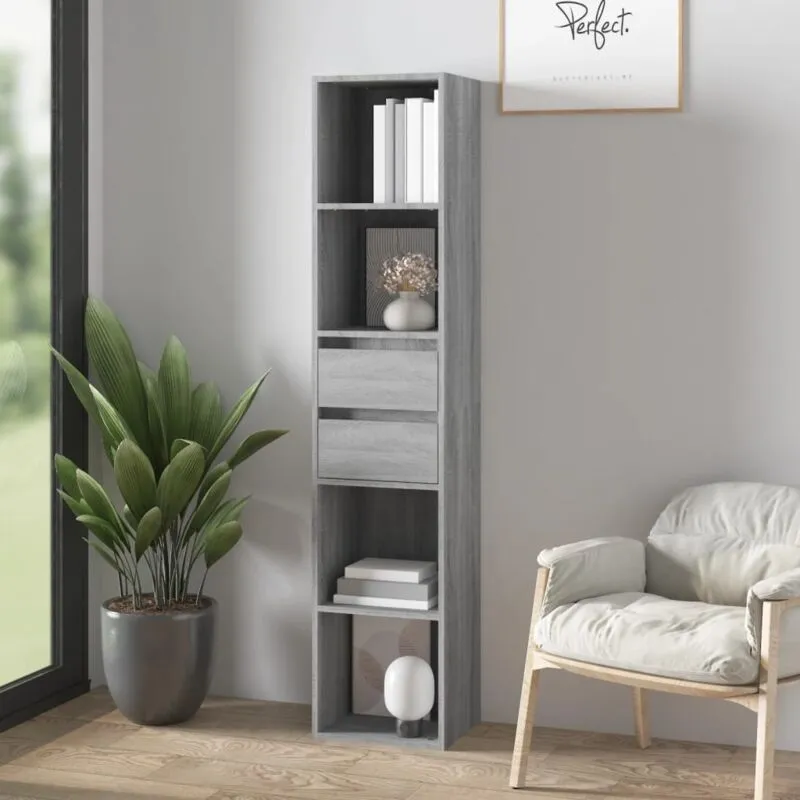 Libreria Grigio Sonoma 36x30x171 cm in Legno Multistrato - Vidaxl