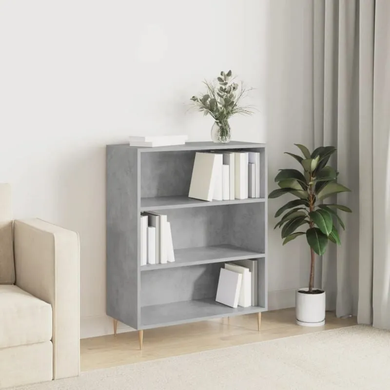 Libreria Grigio Cemento 69,5x32,5x90 cm in Legno Multistrato - Vidaxl